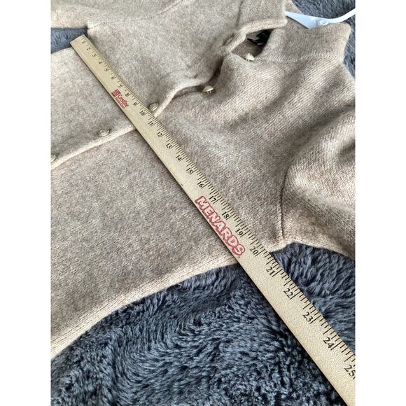 Adrienne Vittadini Women's Wool Duster Button Front Sweater Tan Size Small - Picture 7 of 9